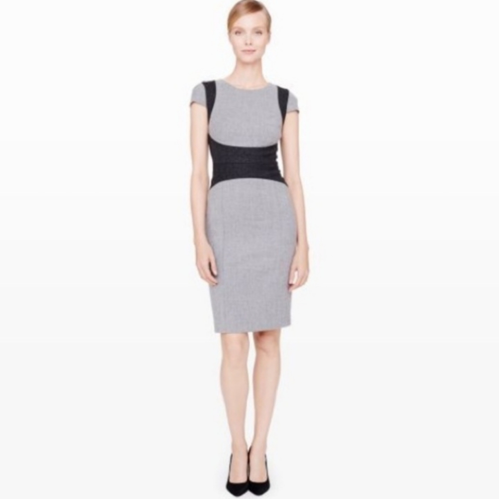 Club Monaco gray wool sheath dress 4 career pencil